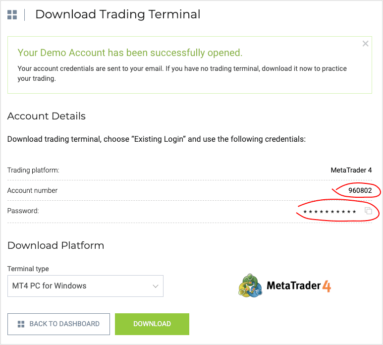 Get your account details Get your account details