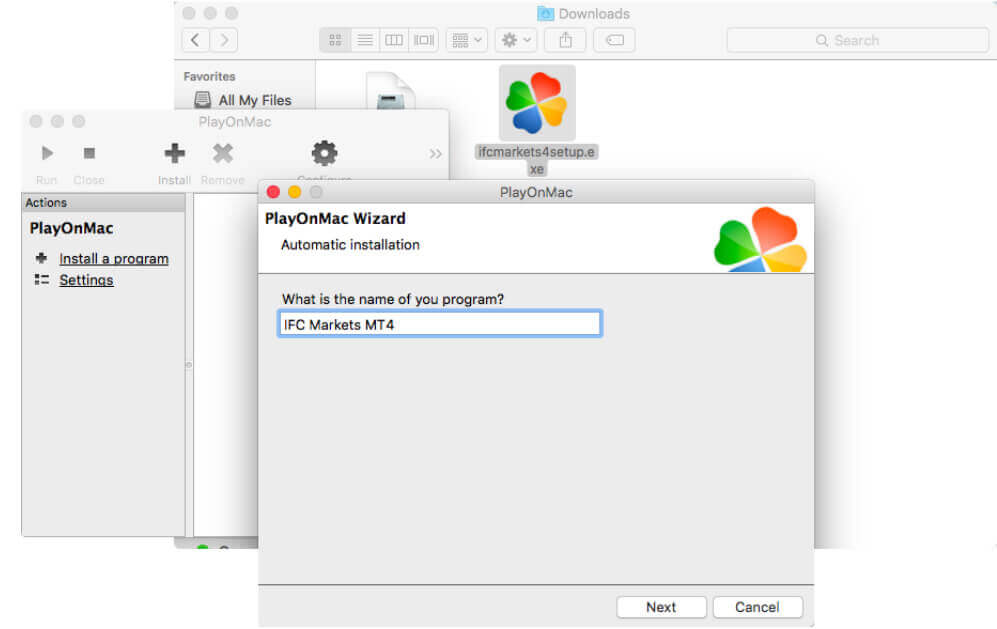 playonmac make shortcut for executable